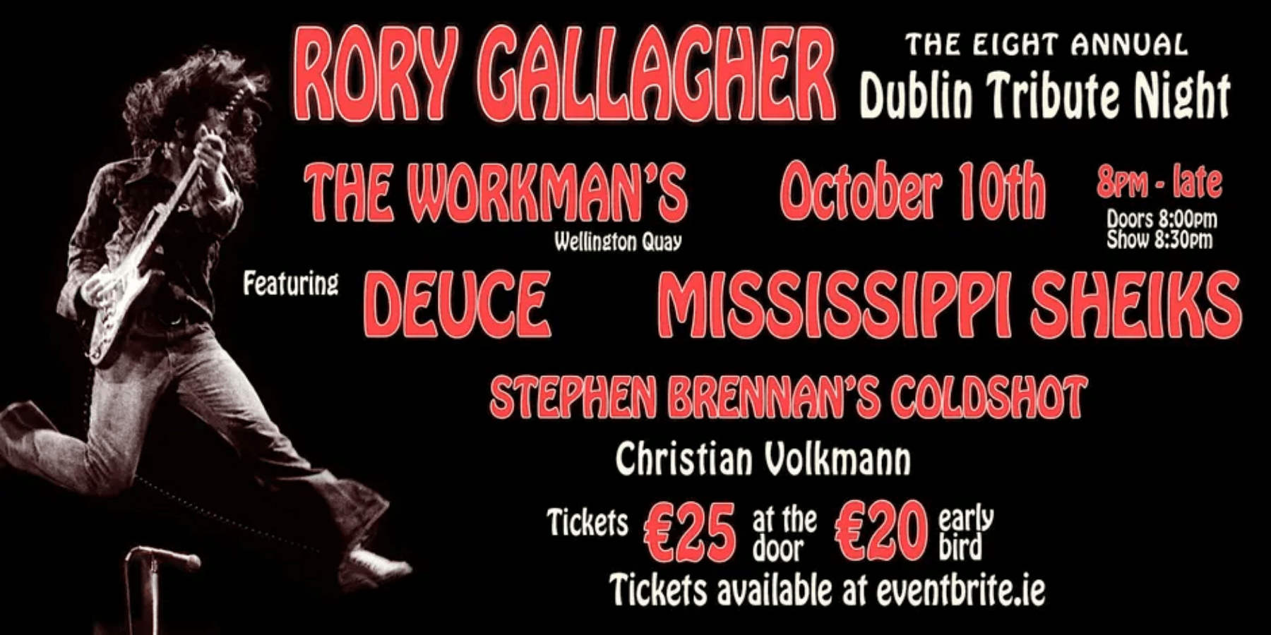 Rory Gallagher tribute night Dublin city centre